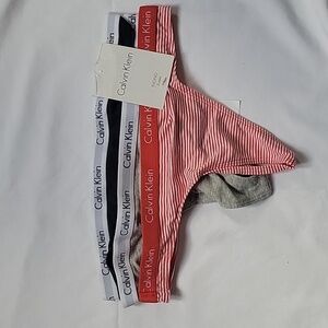 Calvin Klein Thong Underwear Women’s Small 3 pack Cotton